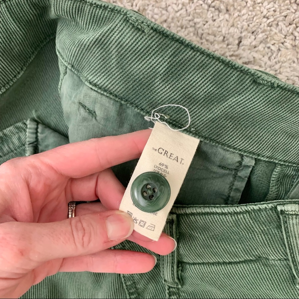 THE GREAT. Green Ankle Cropped Pants - Picture 6 of 6
